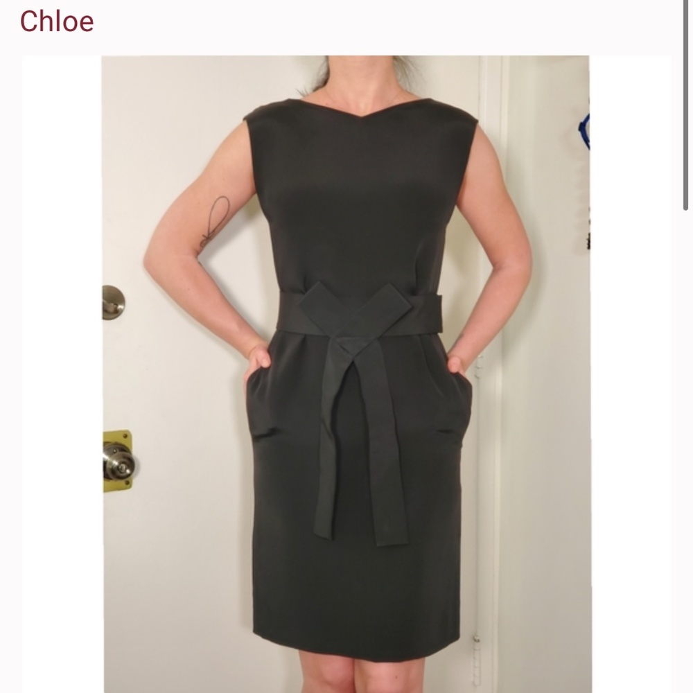 Chloe black silk dress size S